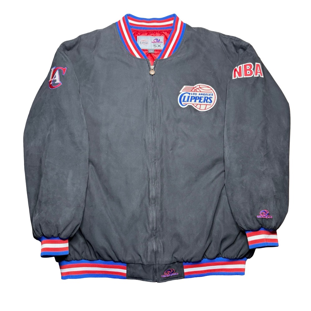 Y2K LA Clippers USG brand suede black jacket 5XL